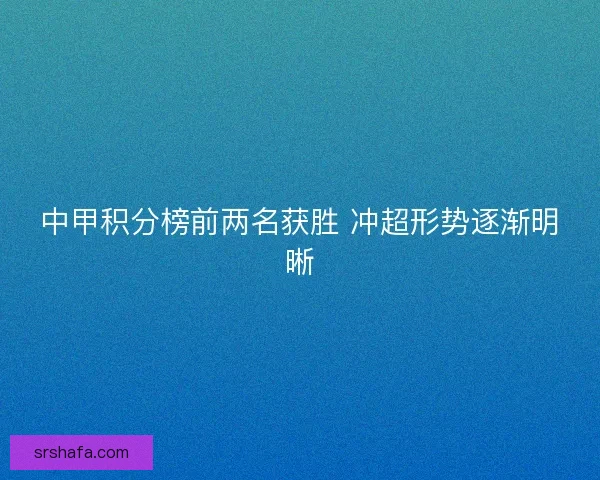 中甲积分榜前两名获胜 冲超形势逐渐明晰 中甲积分榜前两名获胜 冲超形势逐渐明晰