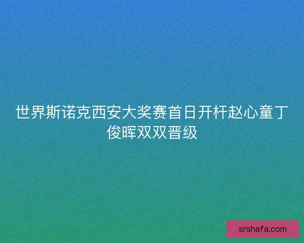 世界斯诺克西安大奖赛首日开杆赵心童丁俊晖双双晋级 世界斯诺克西安大奖赛首日开杆赵心童丁俊晖双双晋级