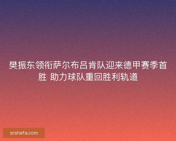 樊振东领衔萨尔布吕肯队迎来德甲赛季首胜 助力球队重回胜利轨道